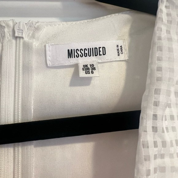 Missguided White Check Raffia Belted Mini Dress - Picture 5 of 9